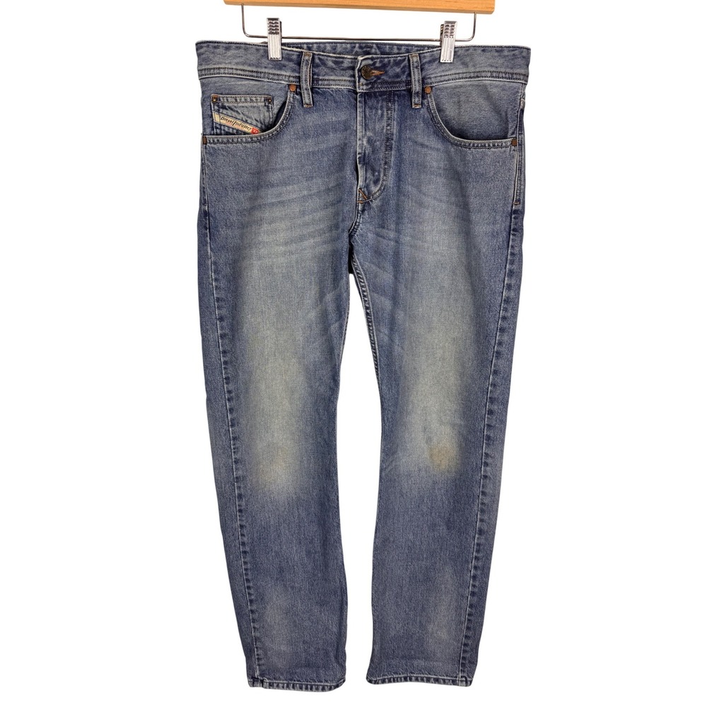 Diesel Larkee Regular Straight Jeans Mens 33x32 Medium Wash 0800Z Blue Denim